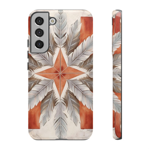 Silver Feather Compass - Impact Resistant Phone Case